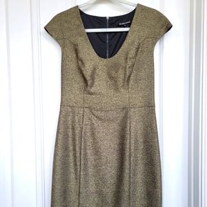 Black Halo Gold and Black Sheath Dress